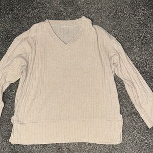 V-Neck Beige Sweater